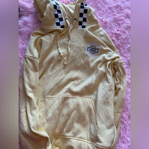 Small Vans Yellow Checkered Print Hoodie